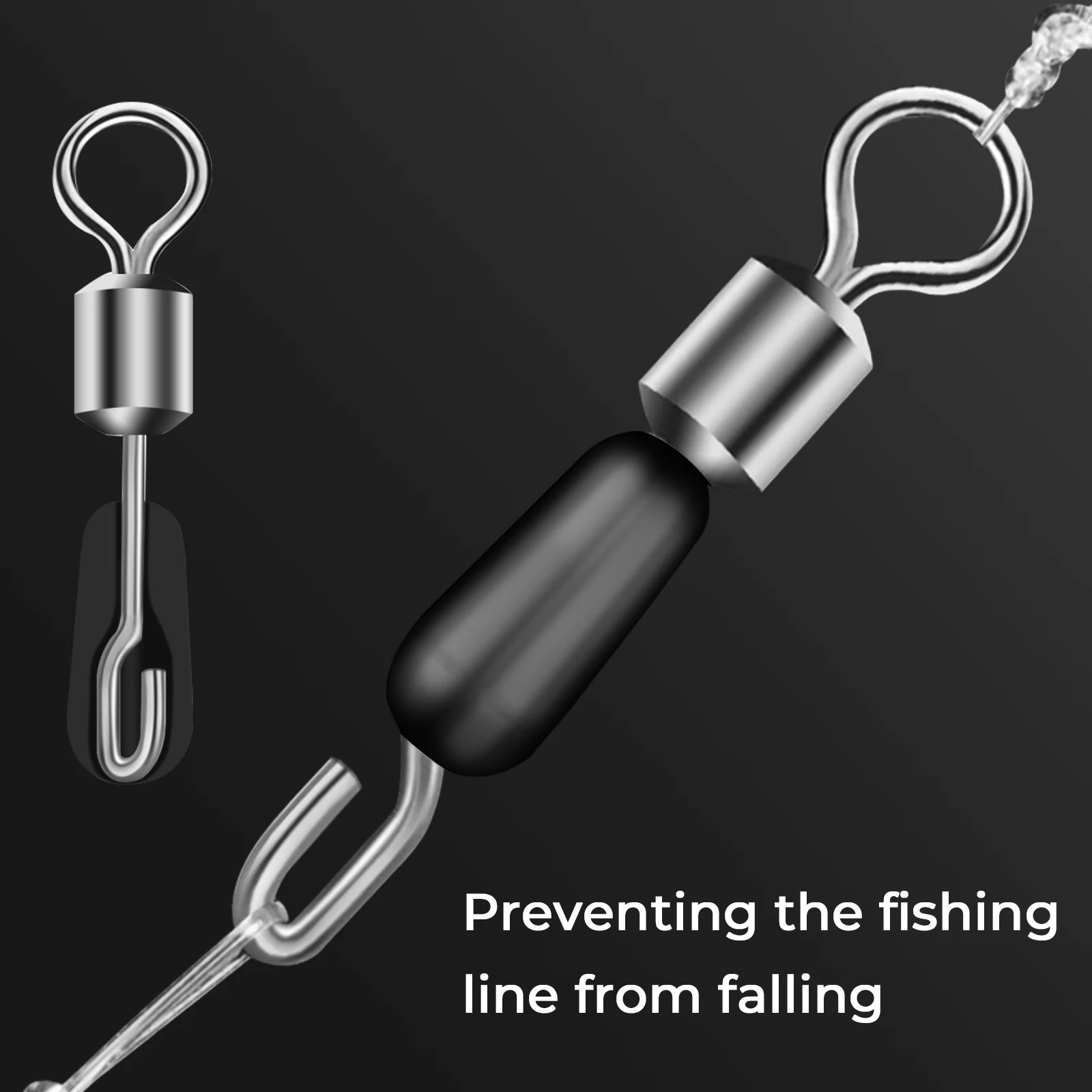 Eslabones giratorios 9KM – Cambio rápido con silicona para pesca de carpa - imagen 2