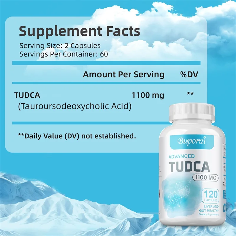 TUDCA Liver Supplements 1100mg - Bile Salts Liver Support, Gallbladder Health, Gut Health, Liver Cleanse Detox & Repair Formula