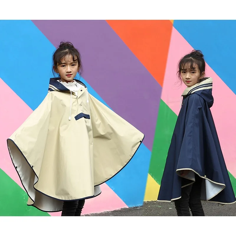 Primary School Raincoat Male Older Child 15 Years Old Waterproof Korean Children Poncho Poncho Style Students Japanese Children