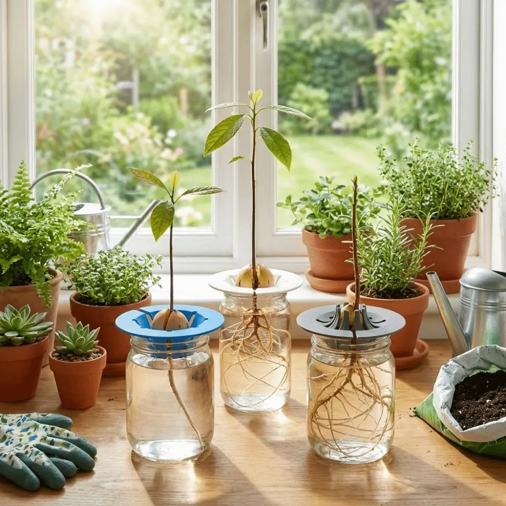 Avocado Seed Water Growing Holder Split Germination Starter Tray Avocado Support Stand Window Plant Tool Garden Houseplant Decor