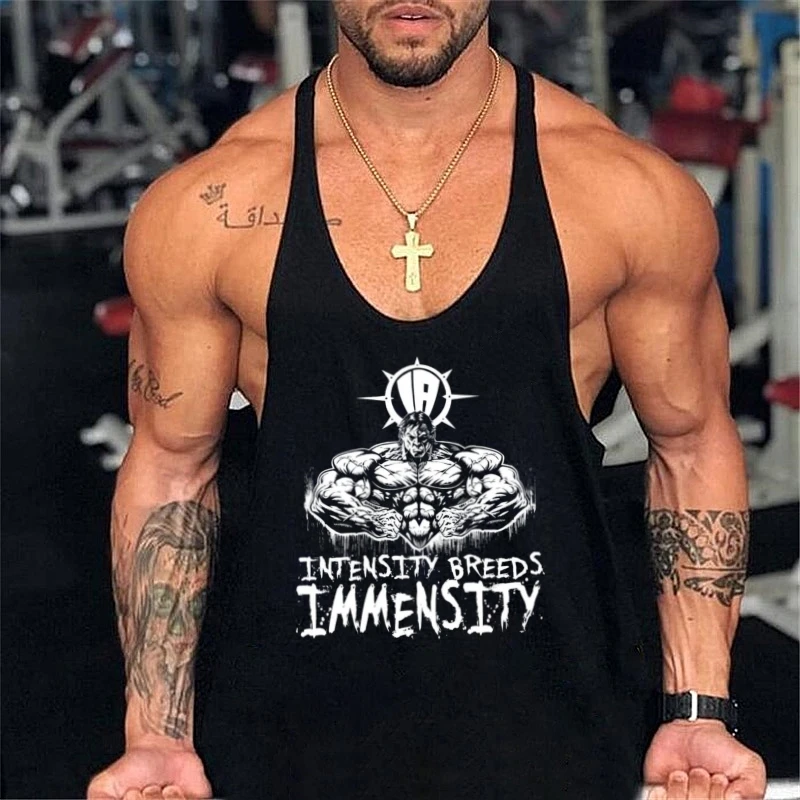 Chaleco de gimnasio más 100% algodón para hombre, chaleco de entrenamiento sin mangas con correa para el hombro delgada para deportes y culturismo, novedades