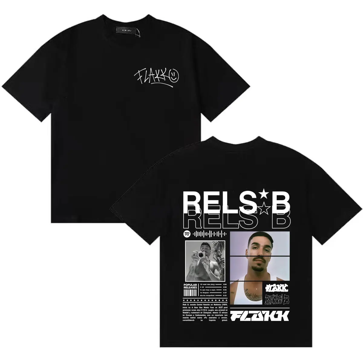 Camiseta de Moda para Hombre y Mujer, Cuello Redondo, Estilo Estético, Cómoda, de Algodón, Y2K, del Rapero RELS B Skinny Flakk World Tour 2026, Gran Venta