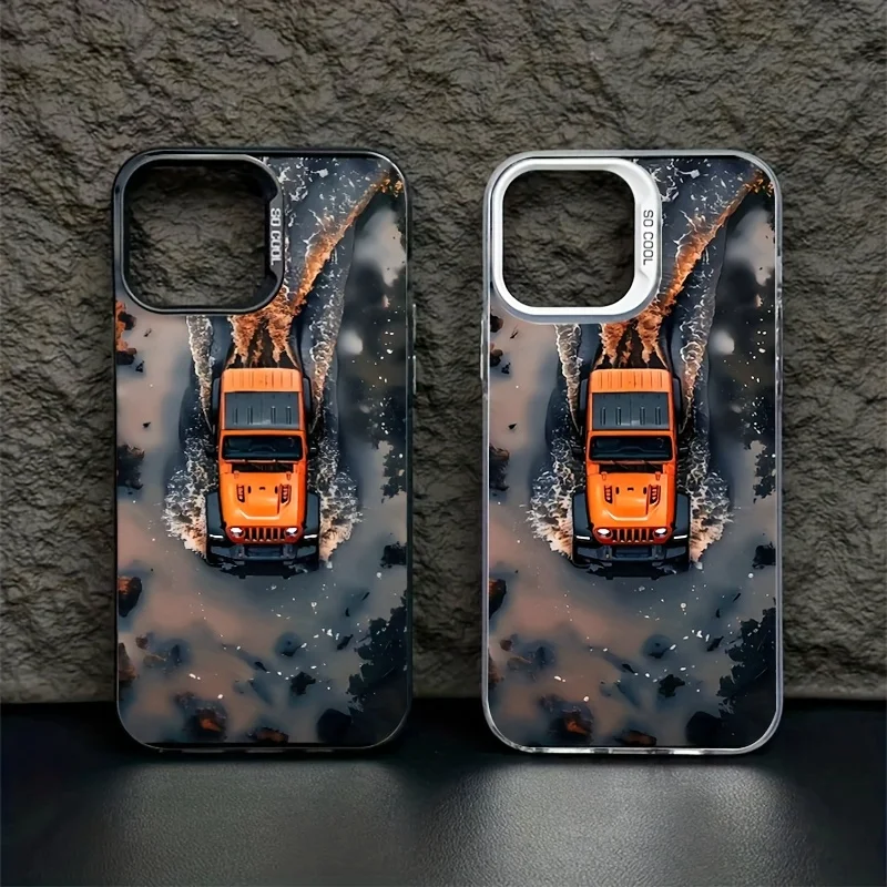 

The orange car phone case for iPhone 17 16 15 14 13 12 11 Pro/ Max/Plus shock-proof rear cover anti-fingerprint