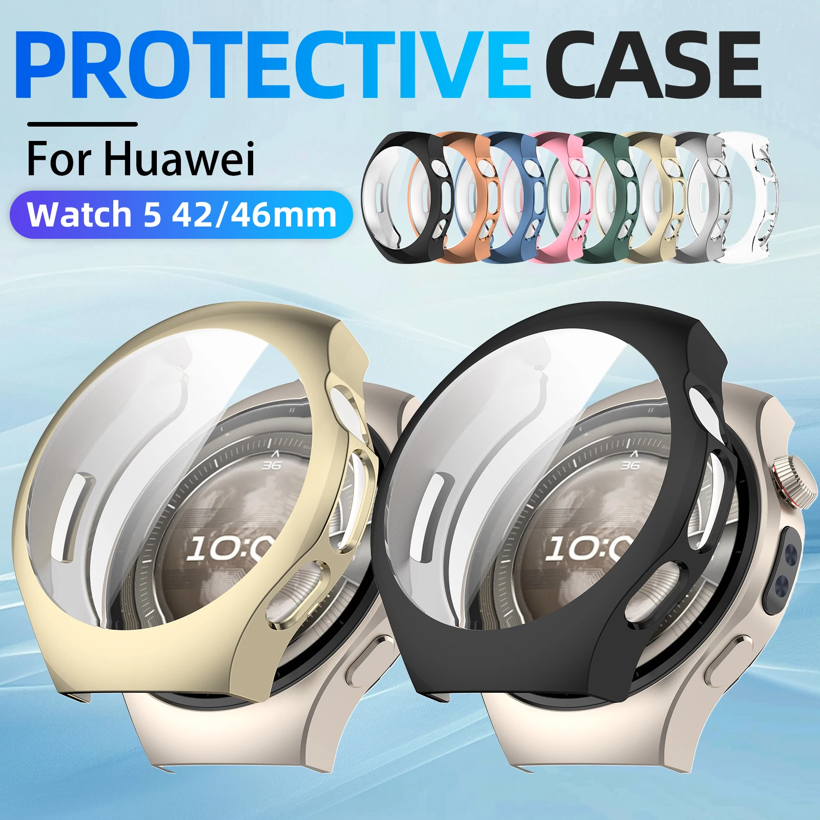 Screen Protector Case For Huawei Watch 5 42mm / 46mm Soft TPU Face Cover All-Around Protective Bumper Accessories