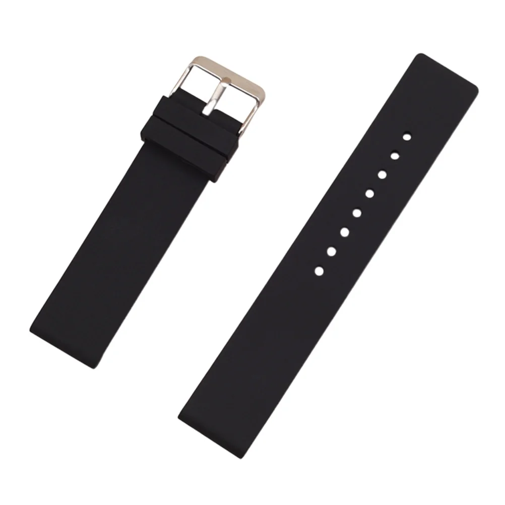 

1pc Silicone Watchband 24Mm Durable Flexible Skin-Safe For Men Women Sports Dating Meeting Replacement Strap Wrist Band Phone