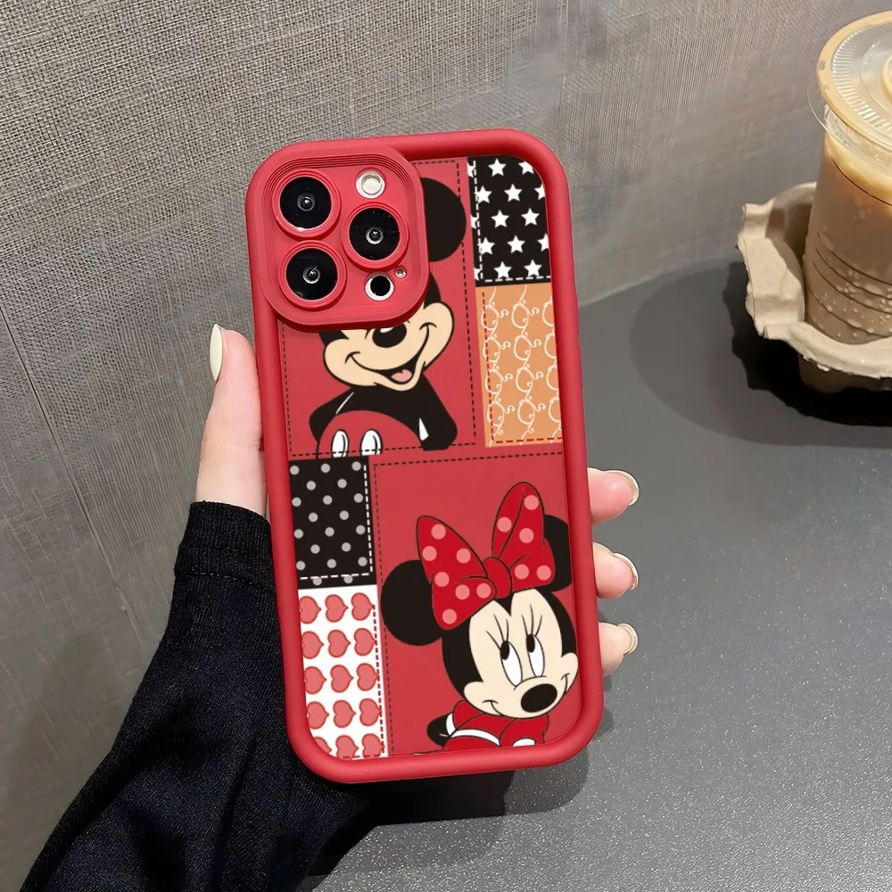 Disney Mickey And Minnie Mouse Phone Case Simple Solid Color Matte Case For Huawei Mate 40 30 20 Pro Nova 10 9 Honor 50 P 90