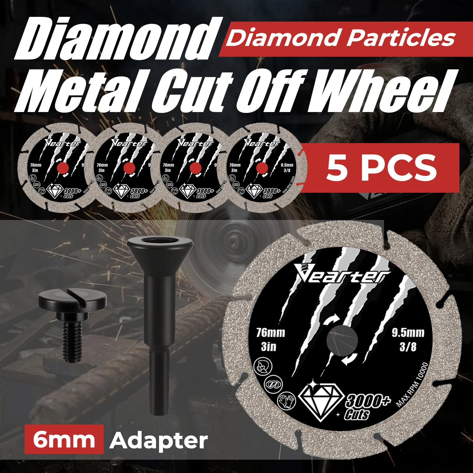 vearter-ダイヤモンドカットオフホイール-5-個、76mm-カッティングディスクセット、6mm-ラウンドマンドレル付き、鉄、鋼、金属加工用