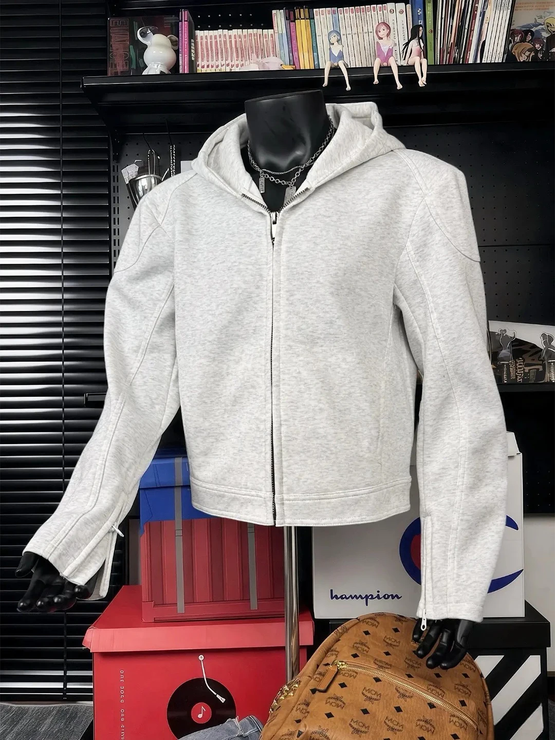 

Deconstructed Patchwork ort Men's Hoodie American Functional Jaet Cleanfit Zipper Open Cardigan Early Autumn Faion