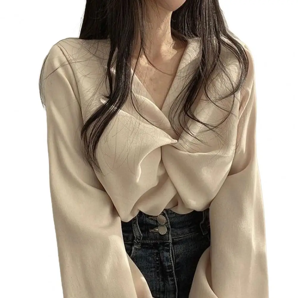 Camicetta da donna sexy moda vintage Top tendenze stile coreano Camicia a maniche lunghe nera Tunica femminile Camicia chic Pullover Top