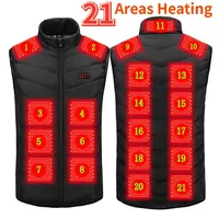 21/13 Areas Heated Vest Men Jacket Heated Winter Womens Electric Usb Heater Ski Jacket Man Thermal Vest Body Warmer Coat 6xl