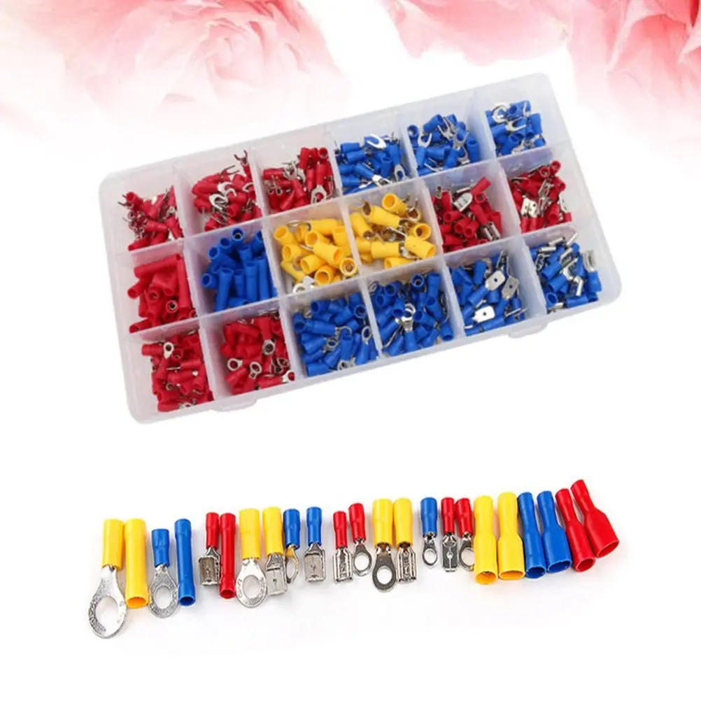 520Pcs Insulated Wire Terminal Crimp Connector Set Electrical Connectors Color Coded Trailer Camper Light Repair Kit