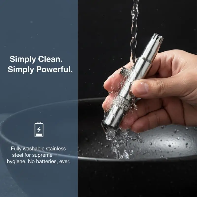 @*Mini Manual Stainless Steel Nose Ear Trimmer Painless Hair Clipper Portable Pocket Size Grooming Tool for Travel