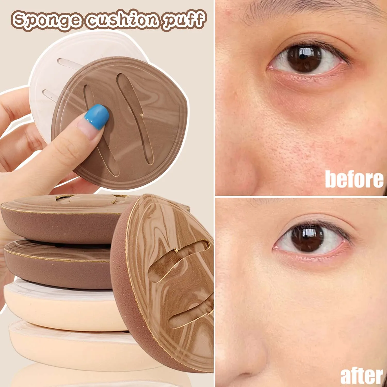 1 pçs esponja de maquiagem suave uso molhado/seco base líquida especial esponja cosmética puff forma de lágrima almofada de ar em pó puffs