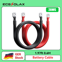 ECGSOLAX 2AWG 3AWG 0.6M Electrical Wires Battery Inverter Cable Copper Cord Solar Power Connection Wire for Inverter Car Boat