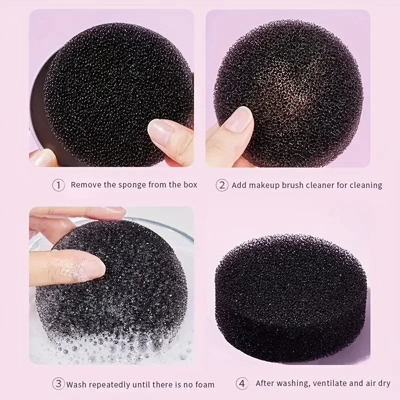 แปรงแต่งหน้าแปรงทําความสะอาด Quick Wash ฟองน้ํา Remover สีจากแปรงแต่งหน้าเครื่องมือสวิทช์อายแชโดว์สีแห้งสะอาดกล่อง