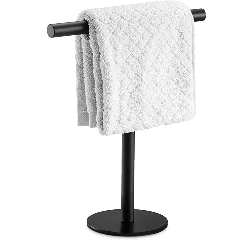 1PC 304 Stainless Steel Towel Rack Countertop Standing Towel Rod Black/Brushed/Gold Bathroom Shelving