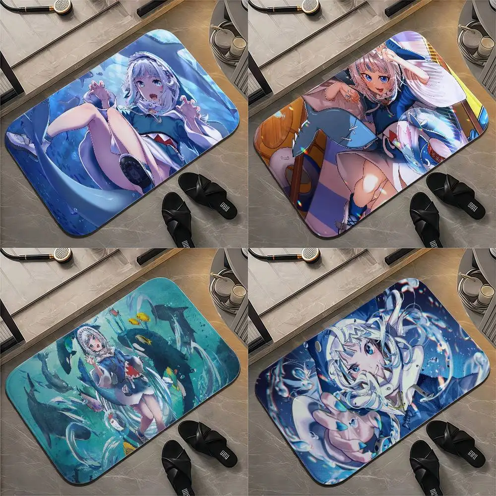 

Hololive Gawr Gura Floor Mat Printed Large Carpets Room And Bedroom Carpets Bathroom Anti Slip Door MATS Small Carpets