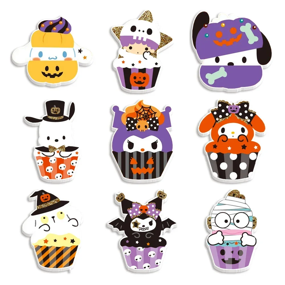 

30 Pieces/lot Halloween Cupcake Sanrio Kuromi Flat Resin Planar For DIY Earrings Phone Case Hair Bow Accessories