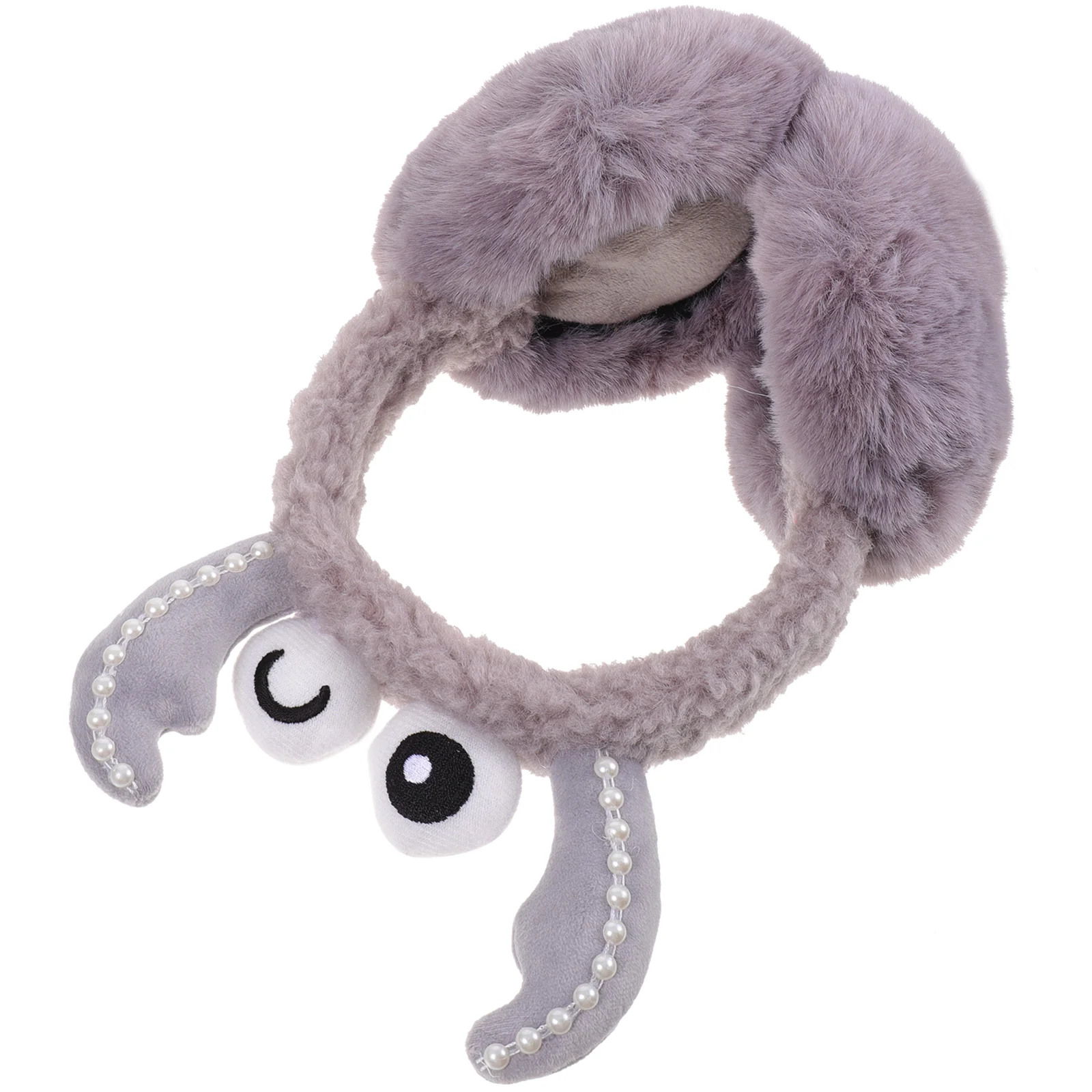 

Cartoon Crab Earmuffs Foldable Ear Muffs Winter Warm Headb Gray Color Large Size Anti Wind Comfortable Ear Cover for Women