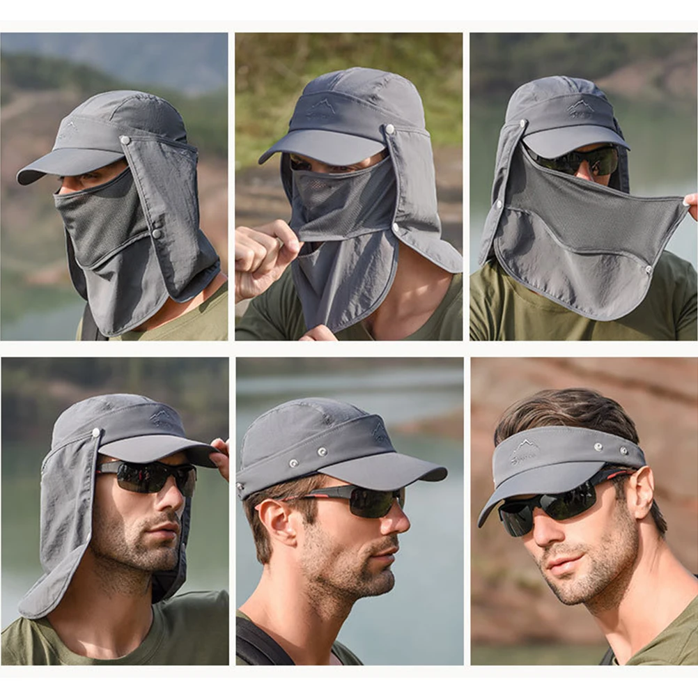 

Sun Visor Face Mask Hat Quick Drying Anti UV Cap for Fishing Hiking Climbing Breathing Material Lightweight Design Protect Neck