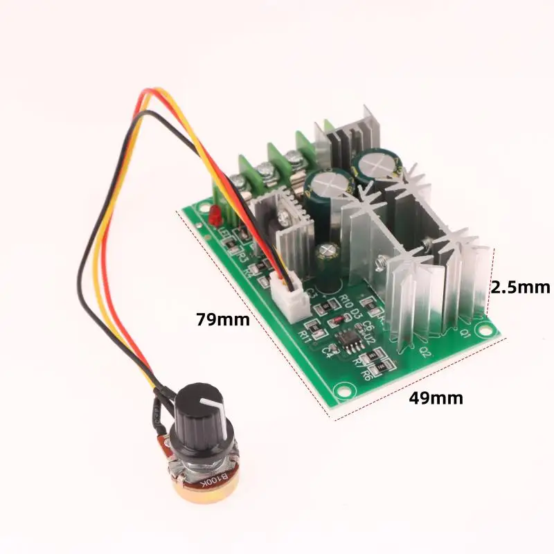 مجموعة وحدة محرك عالية الطاقة، وحدة تحكم في سرعة محرك PWM 20 أمبير، مناسبة لمحركات DC 10-60 فولت #6