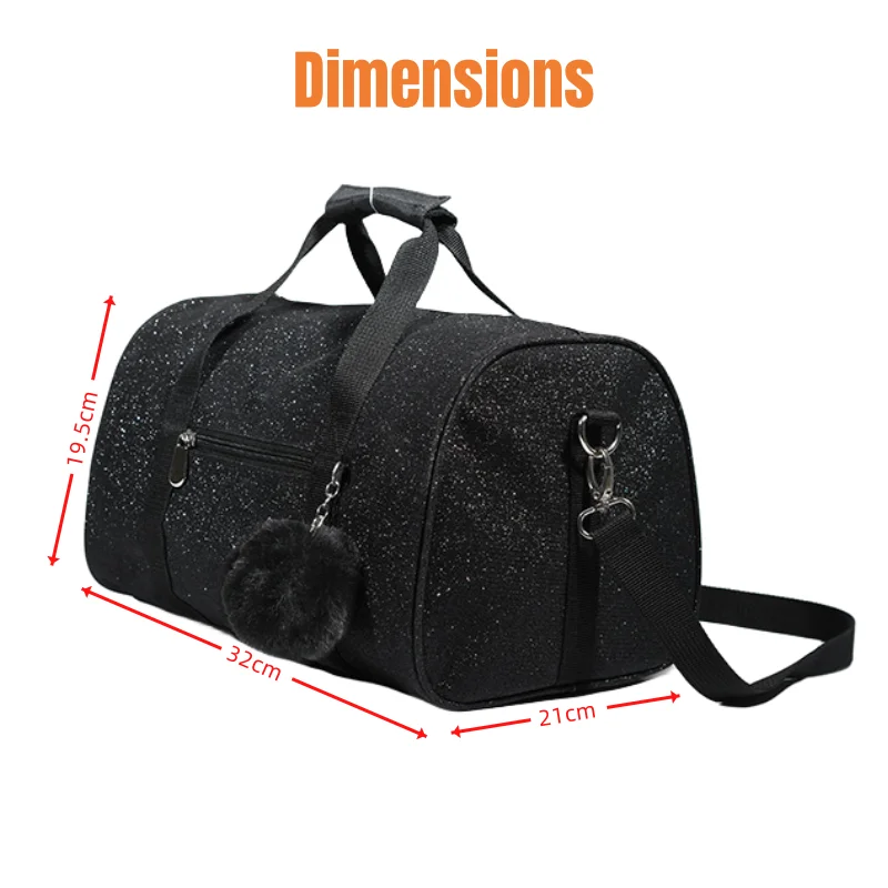 Gretel Gym Bag Women Sports Crossbody Bag Glitter Style Yoga Training Handbag Large Capacity Travel Duffel Bag for Fitness Daily