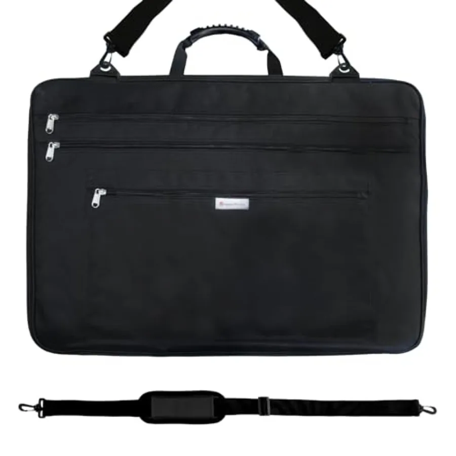 ART PORTFOLIO with Full Extension Zipper Waterproof A3 Art Portfolio Case Hard Case for 18x24 Artwork Ideal for Artists and Des