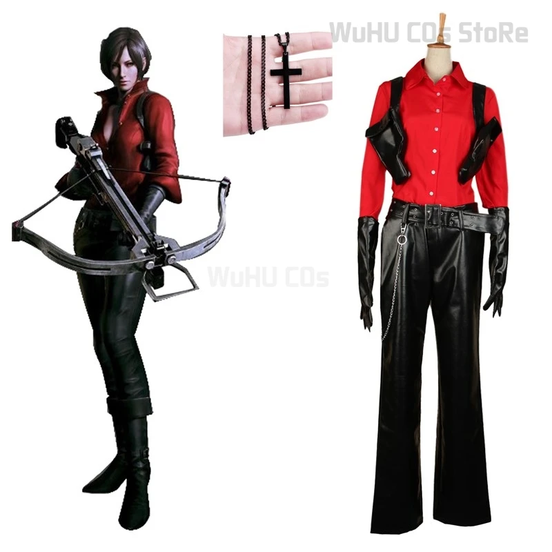 زي تنكري للنساء ، بدلة تمويه ، هالوين ، كرنفال ، تمويه ، أنثى ، مقيم ، قميص أحمر وسراويل ، 6