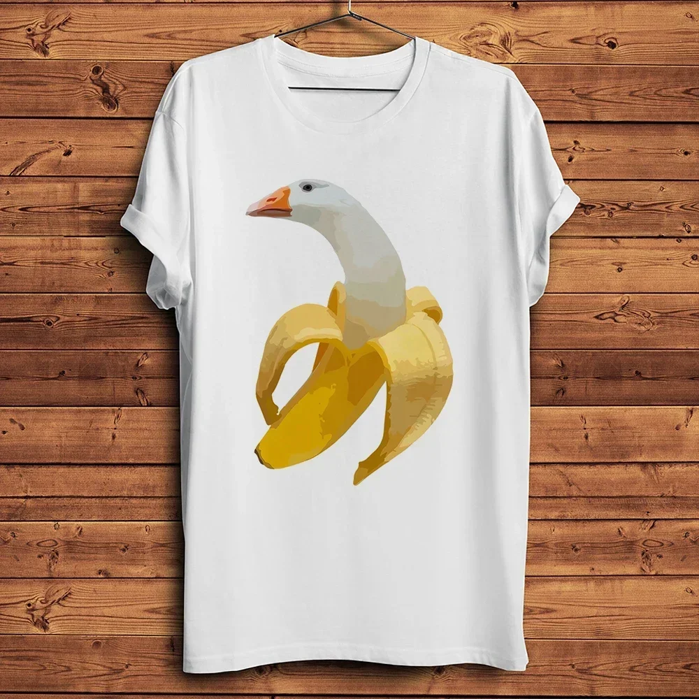 New fashion heavyweight Banana Duck Funny Amusing Tshirt Men Casual Short Sleeve T Shirt Unisex Streetwear Tee Breathable Print