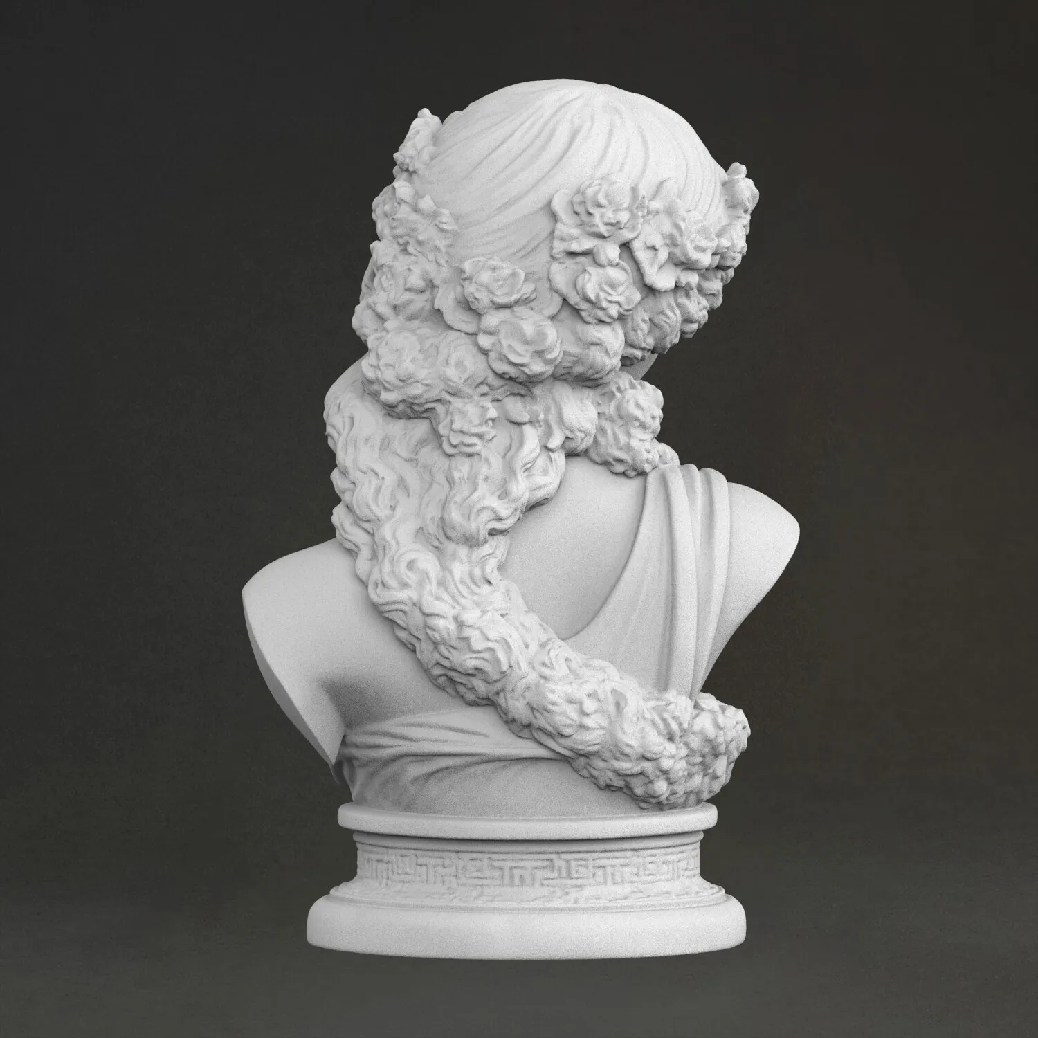 'Bust of Ariadne' Sculpture, 3D Printed Resin Material, Hand-Painted, Plaster-Like Decoration (Ships Within 10 Days） - view 3