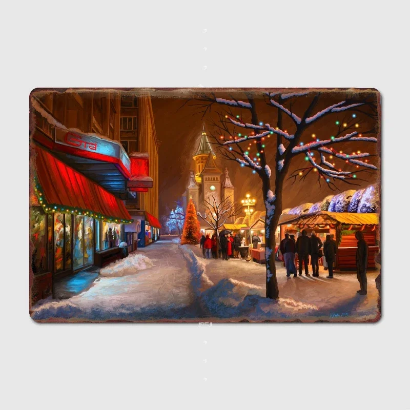 

Timisoara Christmas Market Metal Sign PosterWall Cave Club Bar Design Wall Decor Tin Sign Posters Room Decoration