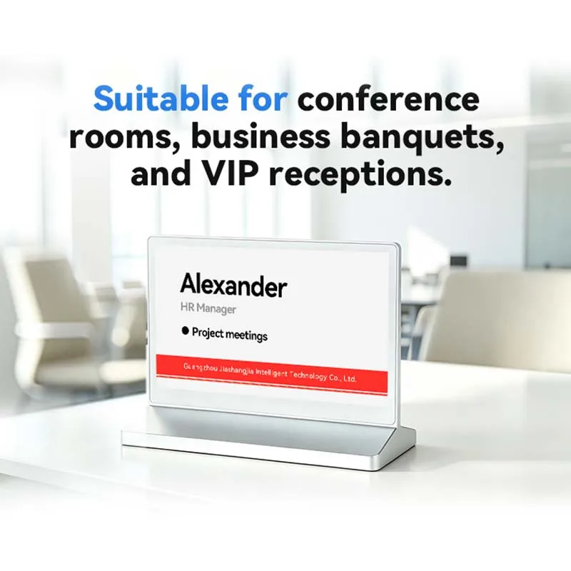 Double Side Electronic Display 7.5'' Meeting Table Name Signs Digital Display Intelligent Conference Electronic Table Name Card