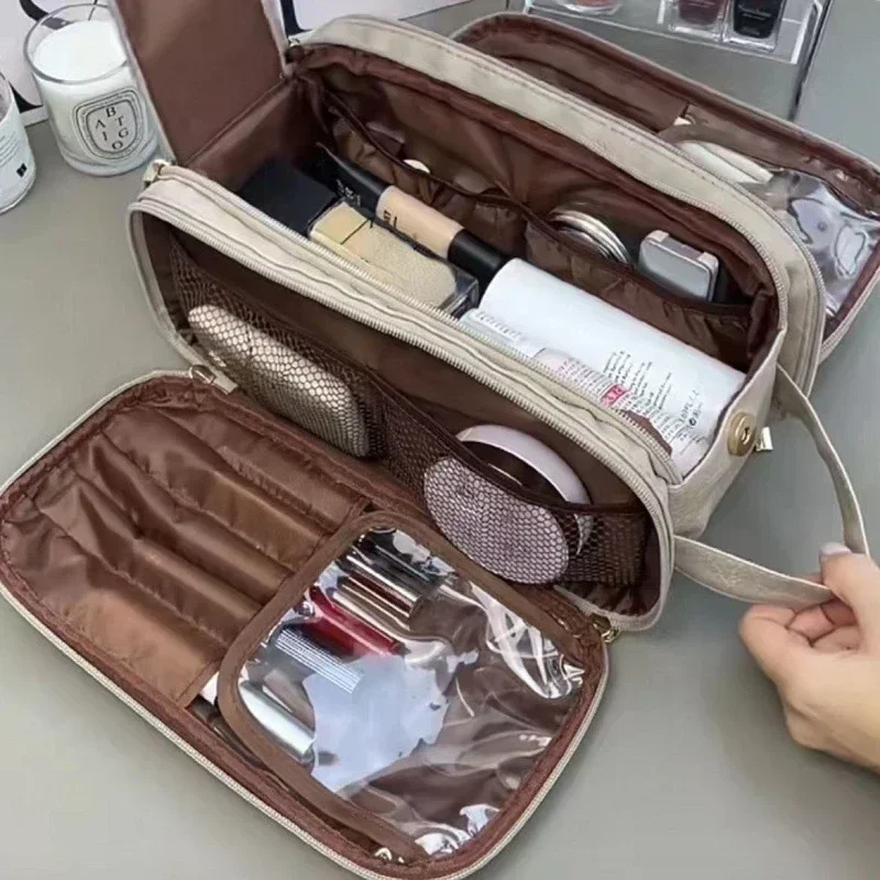 Borse da viaggio uomo donna borsa cosmetica borse per il trucco impermeabili Organizer borsa da toilette per cosmetici di grande capacità