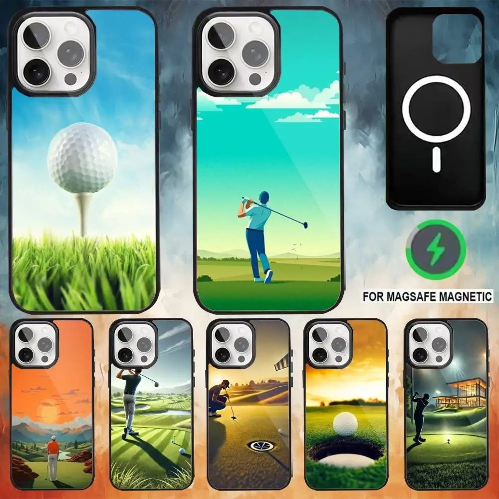 

Modern Golf Phone Case For iPhone17,16,15,14,13,12,11 Plus,Pro Max Magnetic Magsafe Wireless Charging