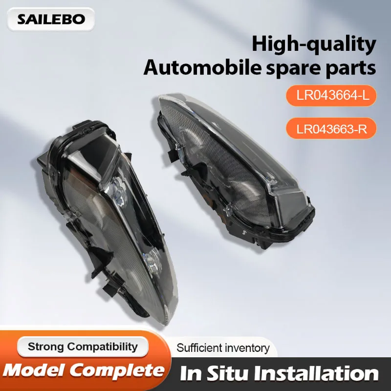 ملحقات عالية الجودة مصباح الضباب الأمامي للسيارة طبعة سوداء لسيارة لاند روفر رينج روفر إيفوك 2012 LR043664 LR043663 #1
