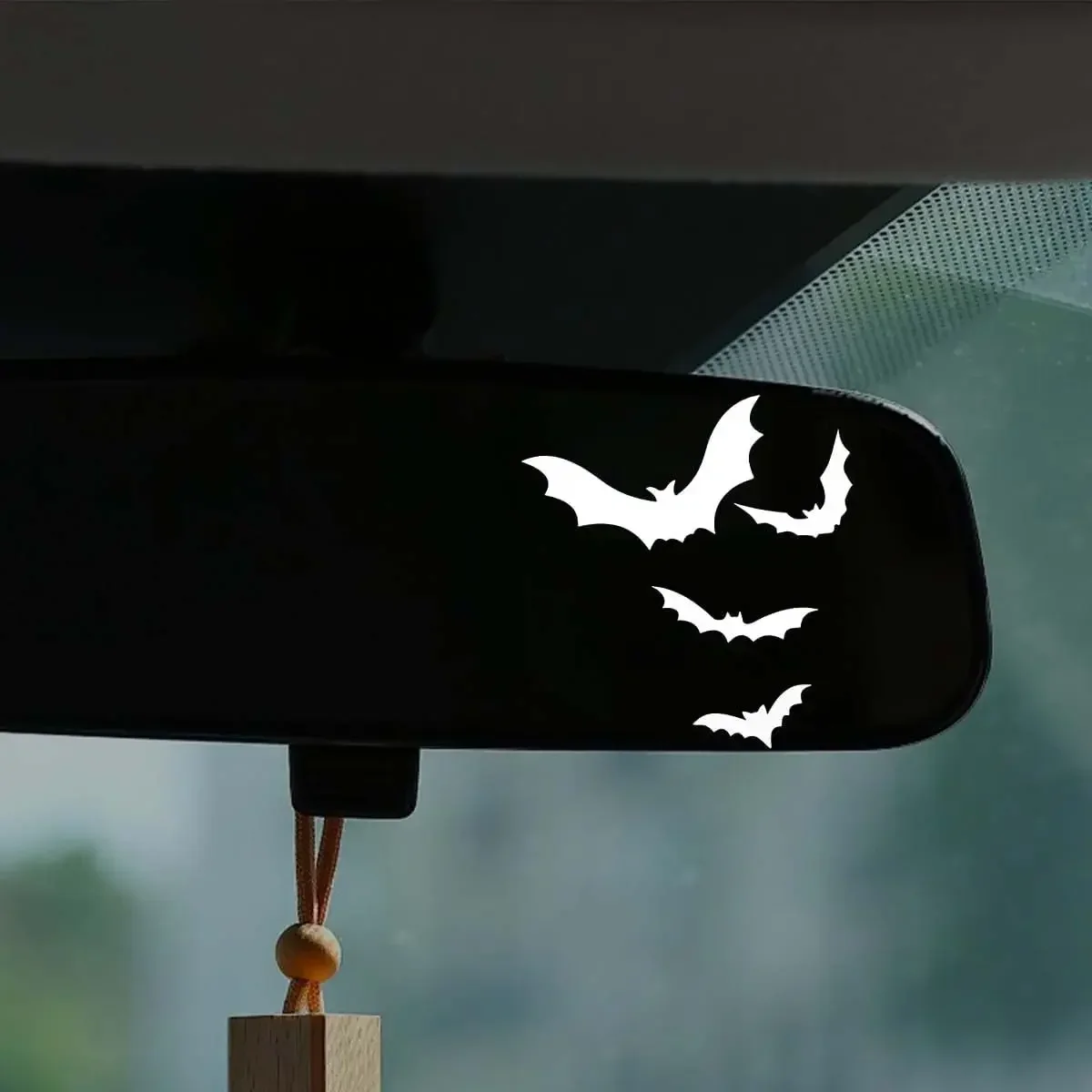 

1PC Halloween Bats Car Mirror Decal, Spooky Rearview Mirror Decal, Cute Vinyl Sticker, Car Window Decoration Decal
