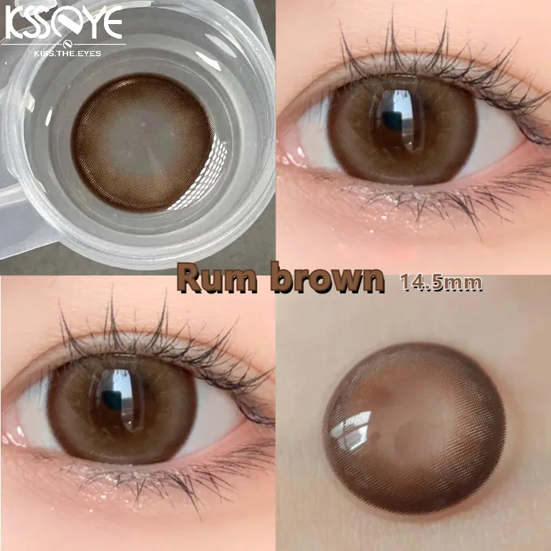 KSSEYE 1 Pair Korean Lenses Colored Contact Lens Brown Beautiful Pupils With diopter Large Diameter New Blue Soft Fashion Lenses