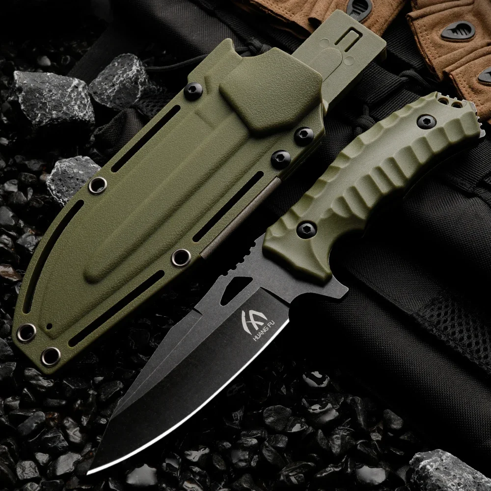Hoja fija multifuncional de alta calidad: cuchillo de supervivencia de emergencia para acampar, rescate y emergencias al aire libre, regalo para hombres