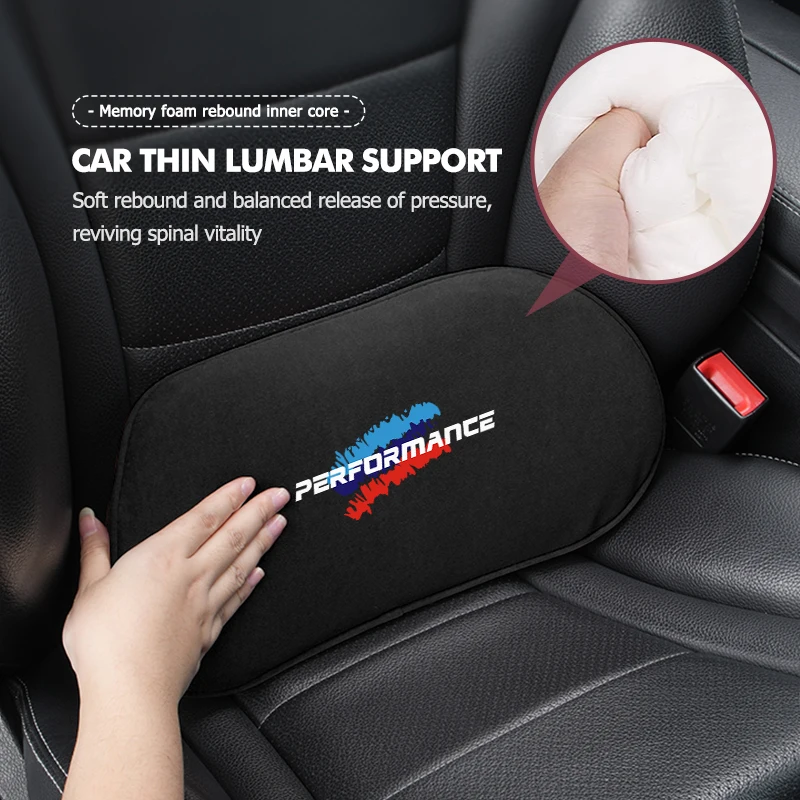 Suede Car Headrest Lumbar Neck Pillow Support Accessories For BMW E91 E92 E93 E60 F10 F30 E39 E36 E87 X3 X5 E70 E46 E90