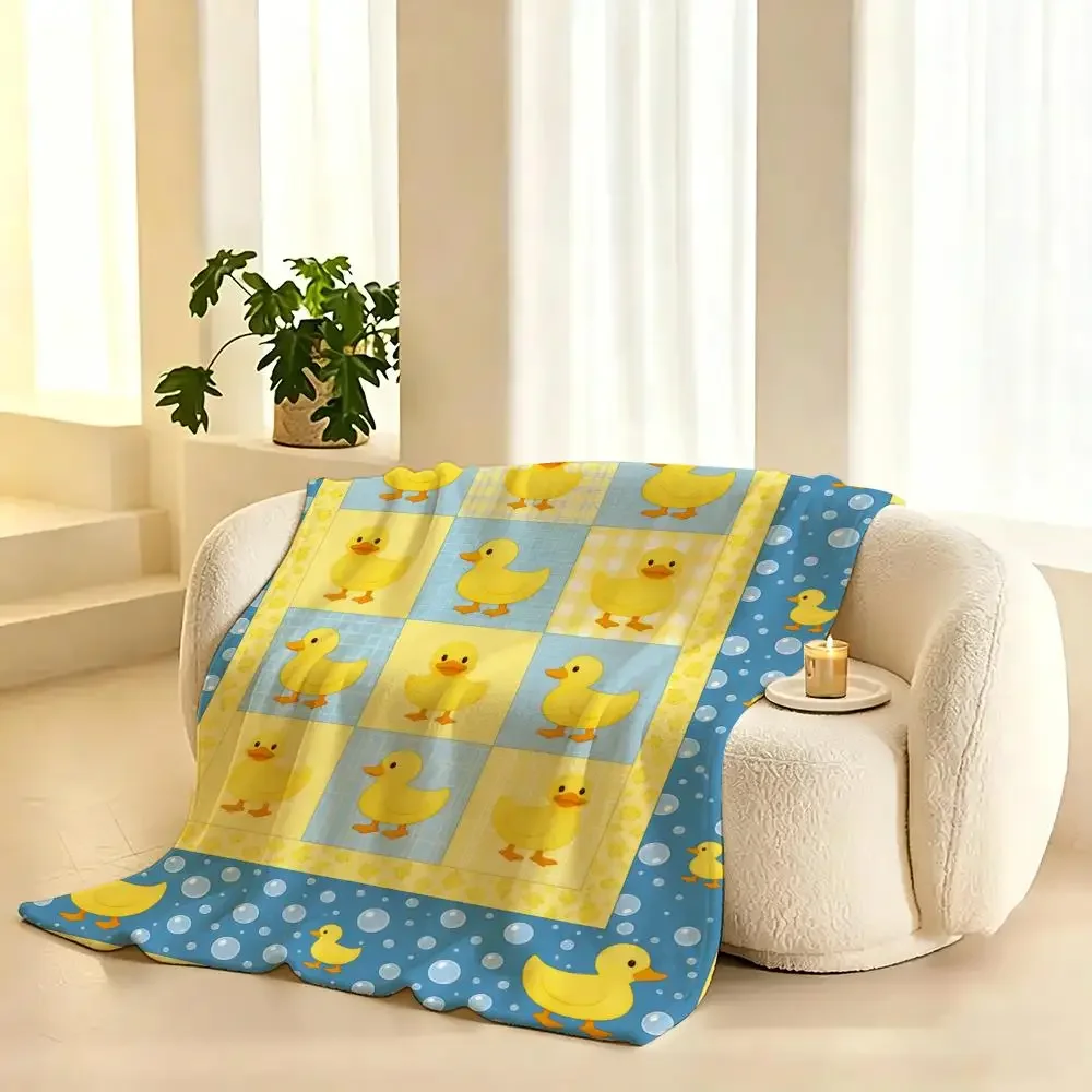 animals cute sheep duck cat Throw Lightweight 240g Flannel Blanket Soft Skin-friendly for Summer Cooling