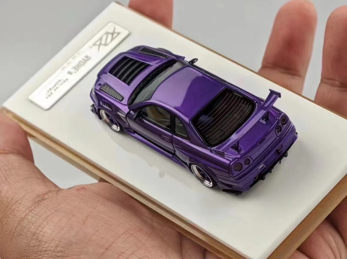 Fujimi Error 404 1:64 Gtr R34 Candy Purple Ryohe Limited Resin Car Model