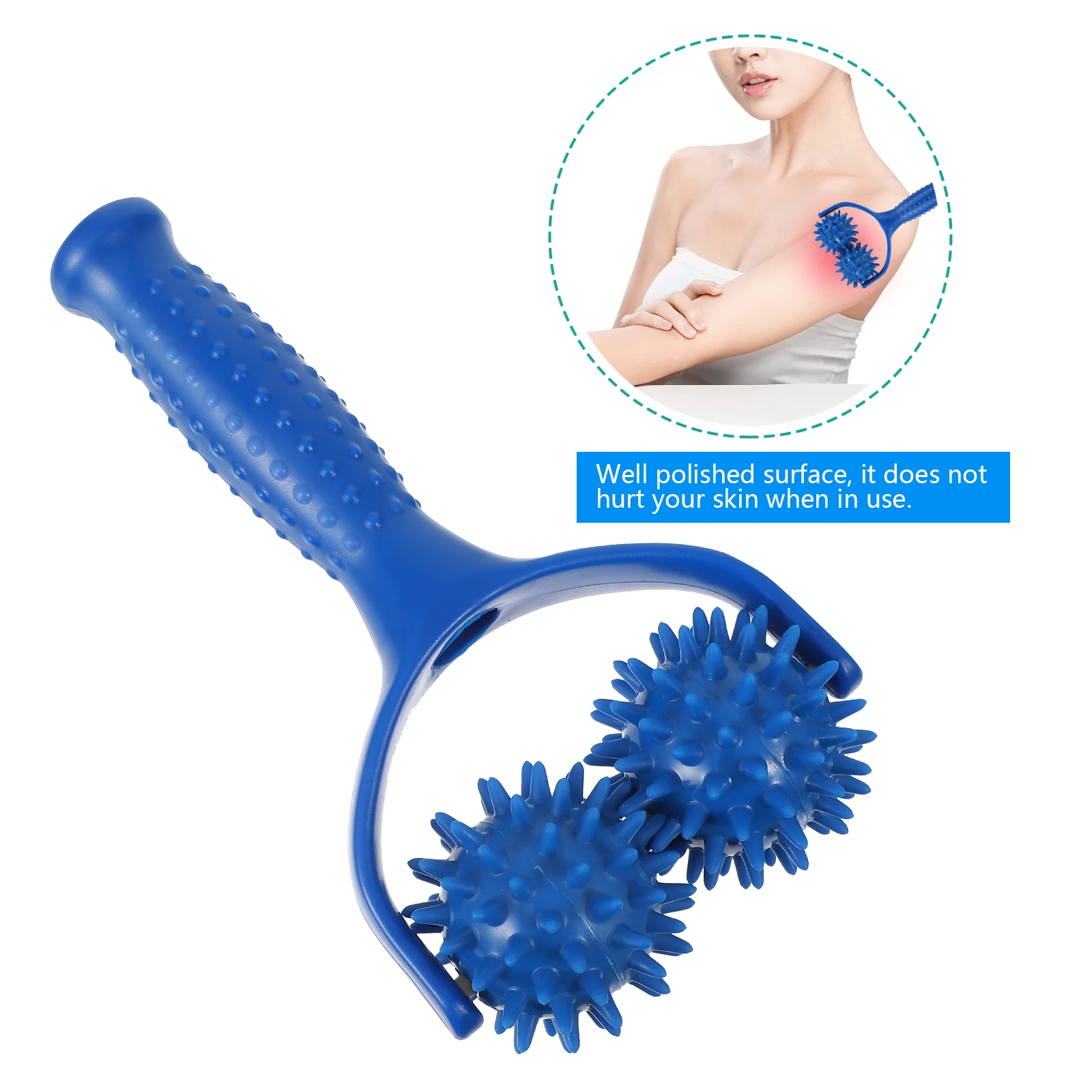 Handmatige massage Roller Stick Houvast Massager Lichaamsmassage Tool (blauw) Handmatige massage Roller Stick Handmatige stimulator