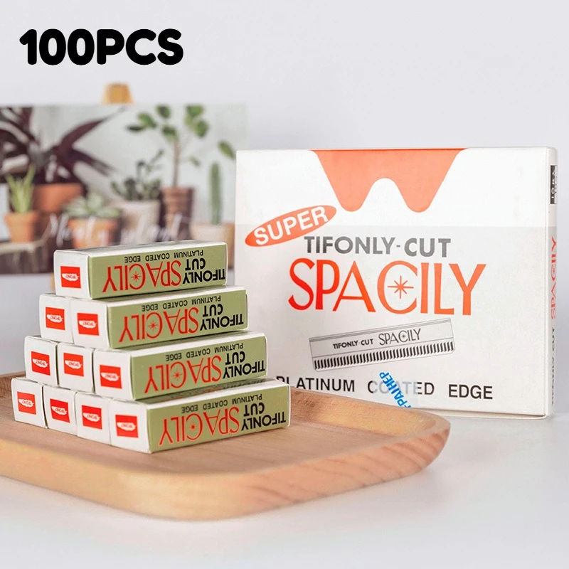 

100Pcs/Box Eyebrow Shaving Blades Stainless Steel Eyebrow Scraping Hair Removal Knife Beauty Tool Boxed Wholesale