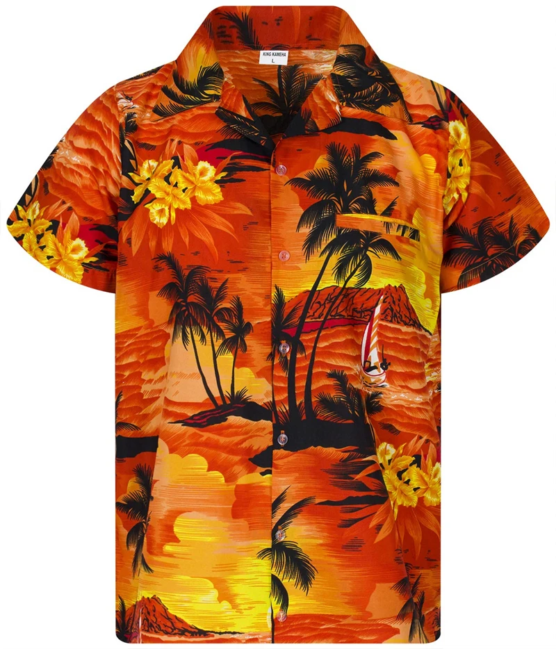 

Summer Men's Hawaiian Floral Social Casual 3D Printed Short Sleeve Shirt Beach Island Vacation Luxury Stylish Pattern Apparel