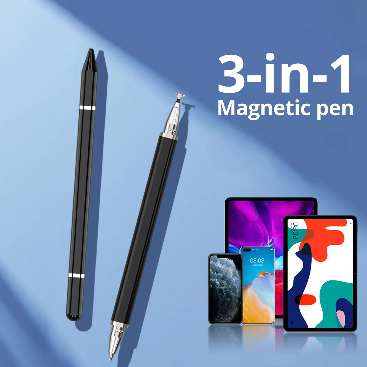 3 In 1 Universal Magnetic Stylus Pen for iPhone iPad Drawing Tablet Capacitive Touch Pencil for Android Huawei Phone Tablet