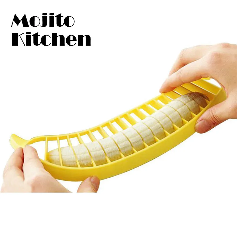 Kitchen Gadgets Plastic Banana Slicer Cutter Fruit Vegetable Tools Salad Maker Chopper Fruit Cooking Cut