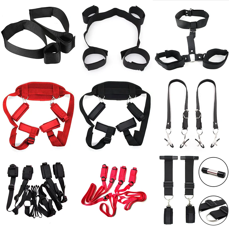 Bed Bondage Kit BDSM Restraints Fetish Erotic Sex Toys For Couples Women Bandage Slave Collars Handcuffs Open Adult Game SexShop