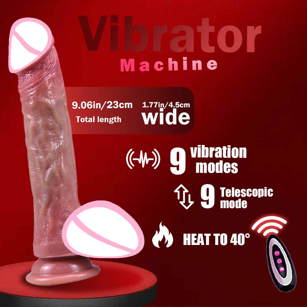 Remote Control Dildo Vibrator Wireless Remote Control 9 Type of Thrusting Vibration Stimulate G-Spot Suitable for Men And Women
