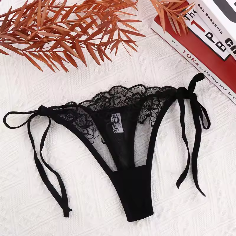 Ladies Women Embroidery Transparent Lingerie Lace Panties Underwear Panty Brief - Image 5