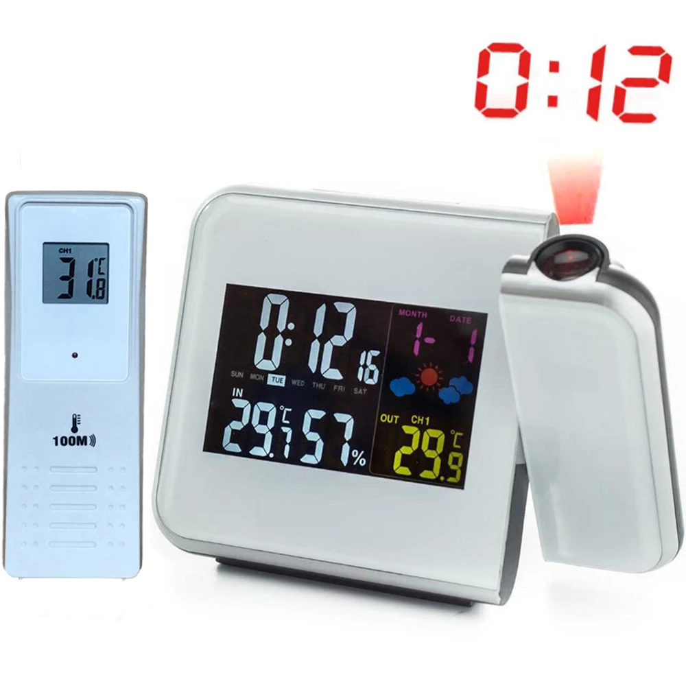 Gift Idea Colorful LED Digital Alarm Clock with Temperature Thermometer Humidity Hygrometer